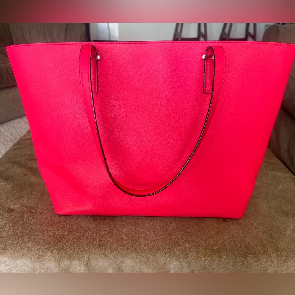 Kate Spade New York Saffiano Leather Shoulder Bag Tote In Hot Pink Color EUC - Picture 2 of 11